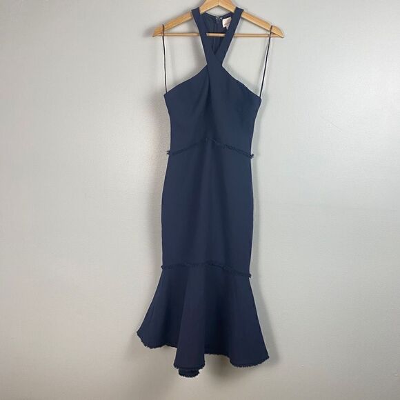 Cinq a Sept Dante fit & flare halter keyhole midi dress - Picture 5 of 15